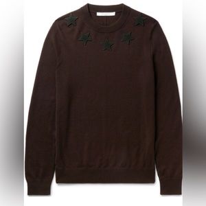 Givenchy Men’s Crewneck Black Star Sweater/Jumper Plum